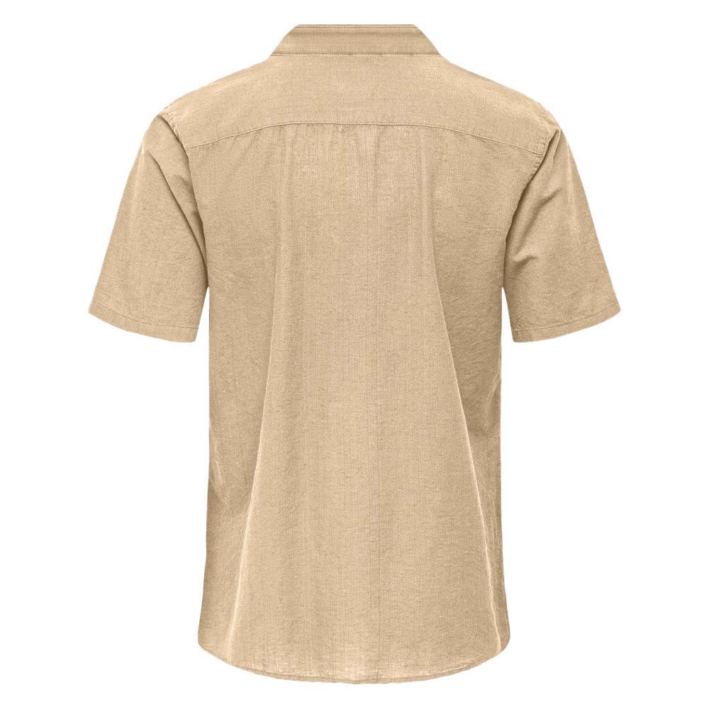 Chemise Manches Courtes Beige Homme Only & Sons Cantley vue 2