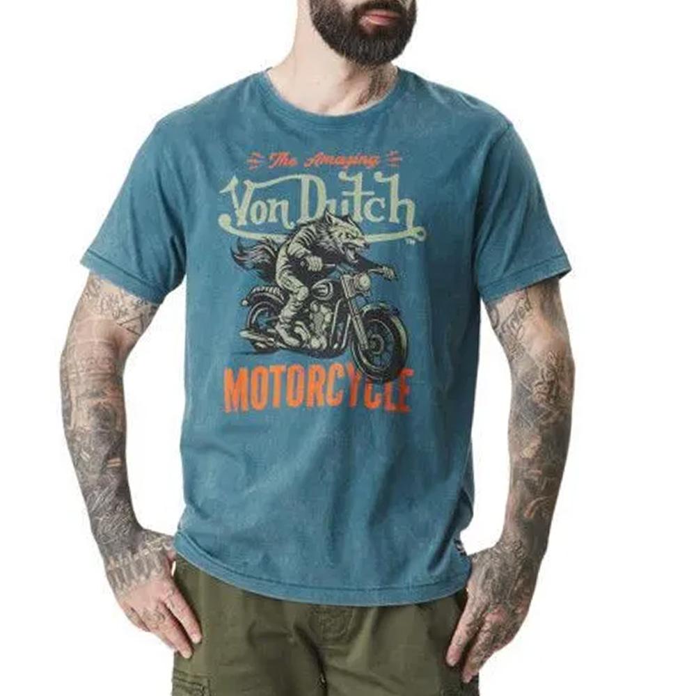 T-Shirt Bleu Homme Von Dutch ARTS pas cher
