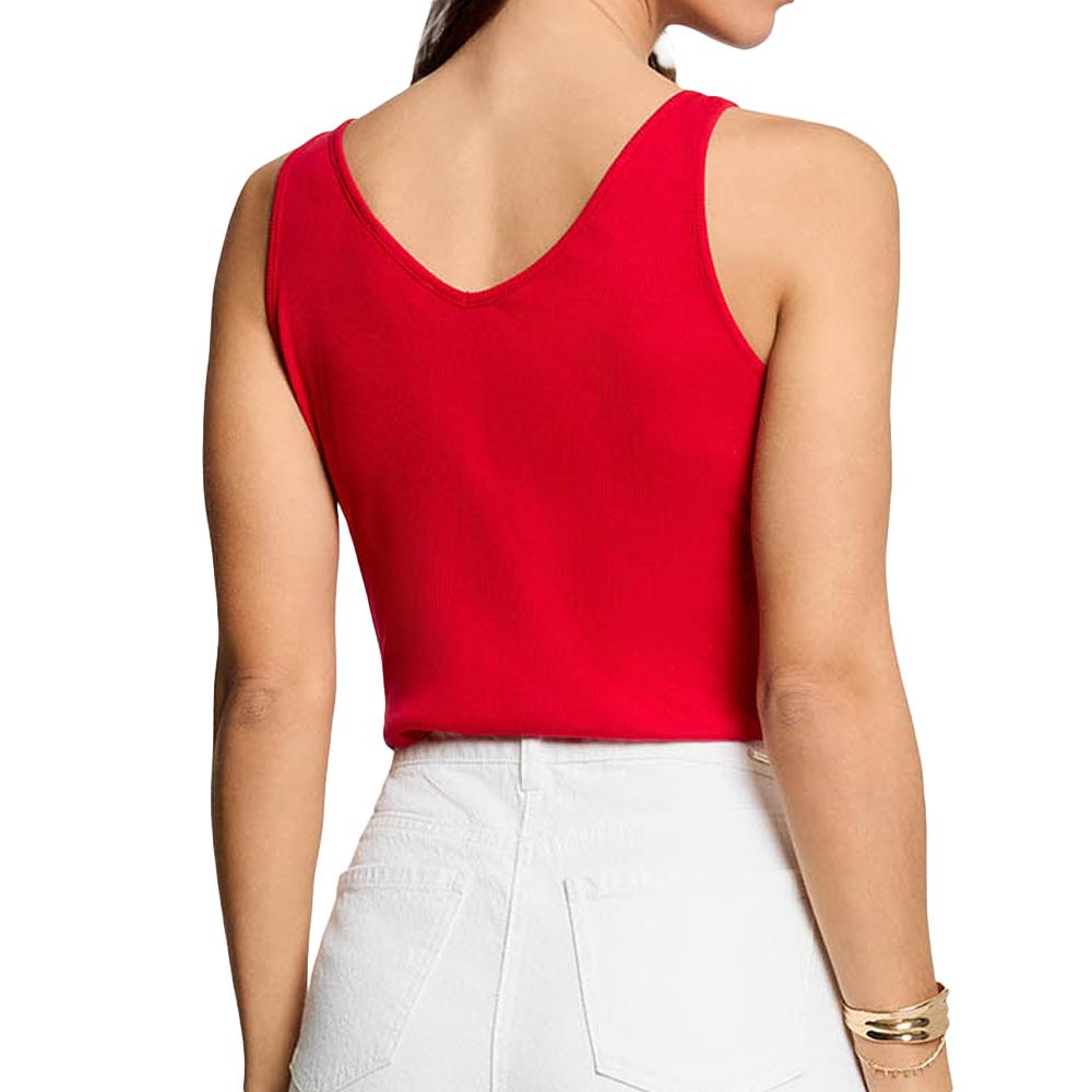 Débardeur cintré col v rouge femme Morgan Bijoux vue 2
