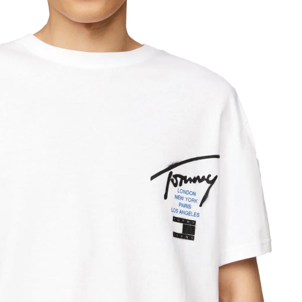 T-shirt Blanc Homme Tommy Hilfiger Graffiti vue 3