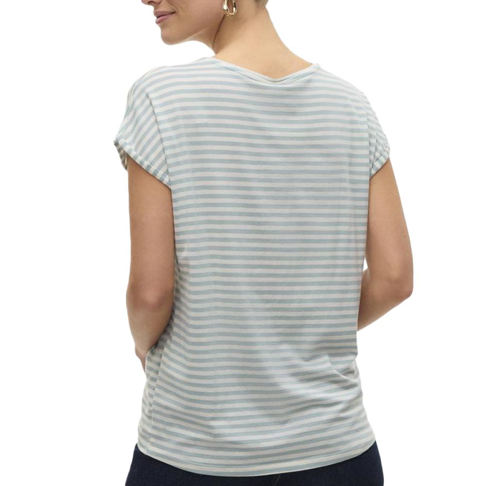 T-shirt Blanc/Vert Femme Vero Moda Mava vue 2