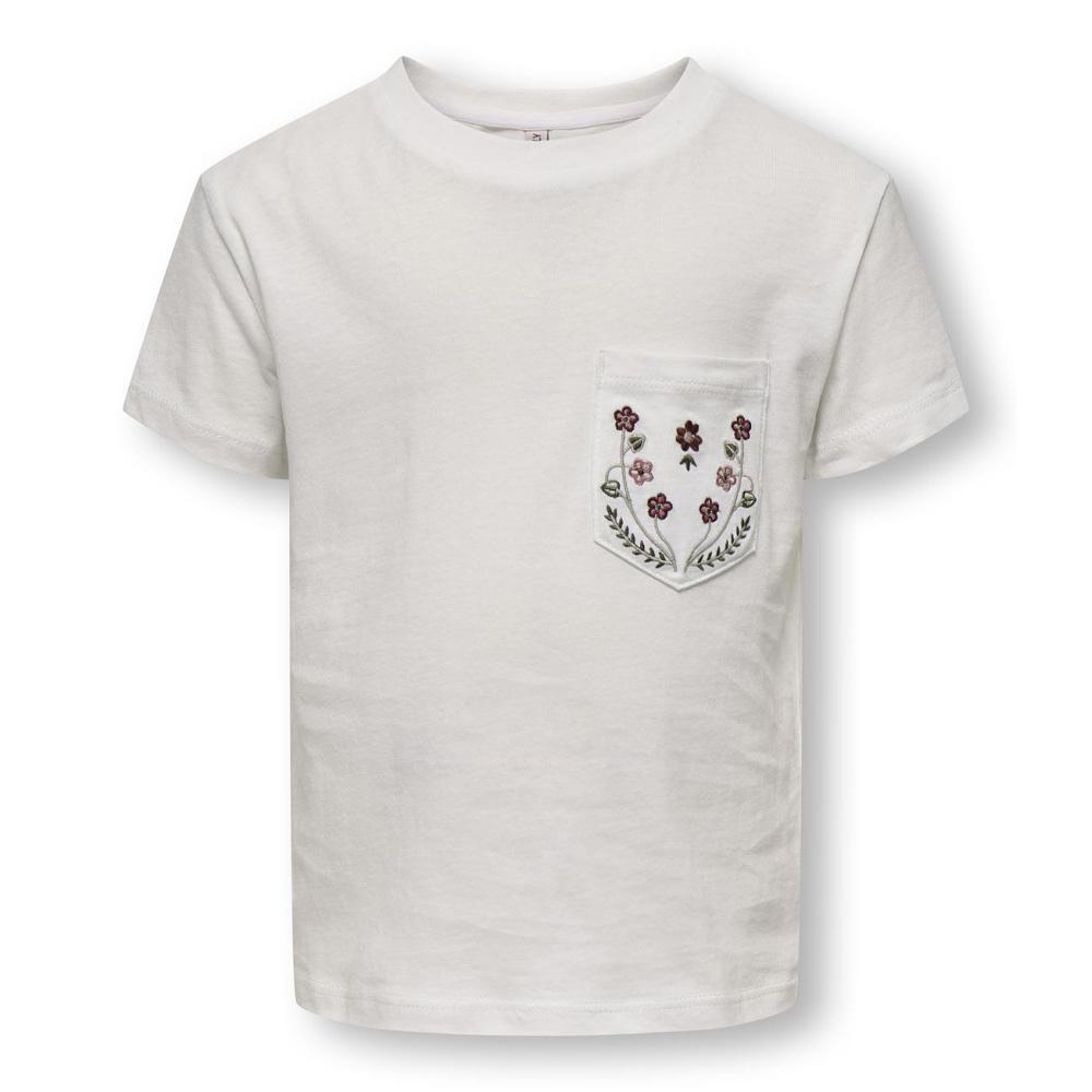 T-Shirt Blanc Fille Kids Only Kmgpolli pas cher