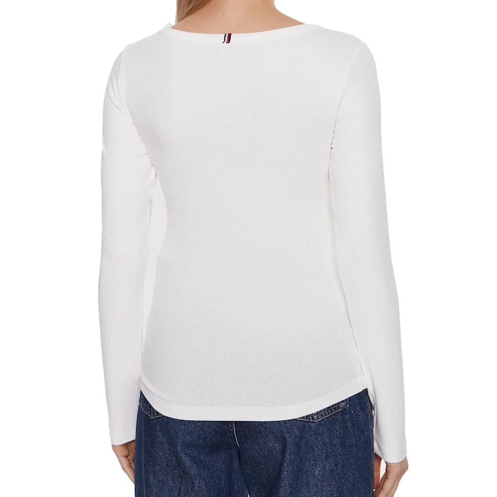 T-shirt Manches Longues Blanc Femme Tommy Hilfiger Desert vue 2