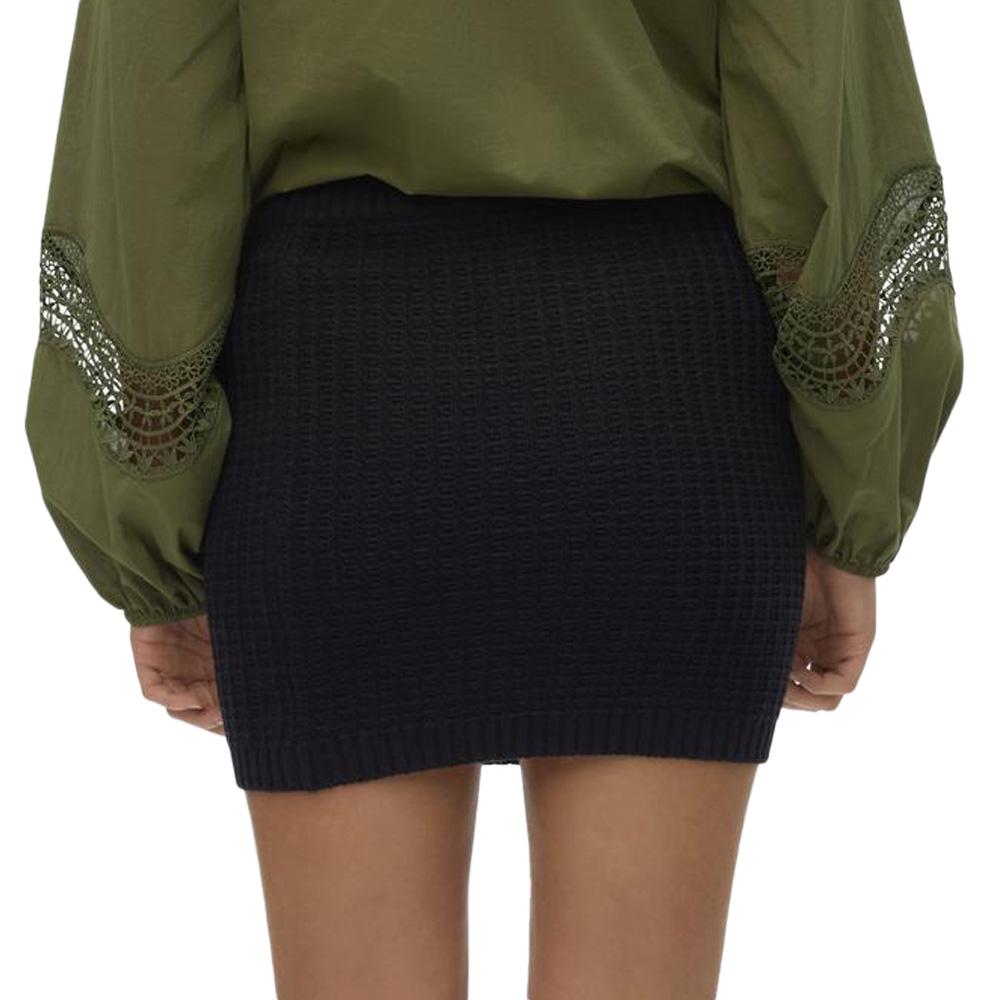 Jupe en Maille Noire Femme Vero Moda Omega vue 2