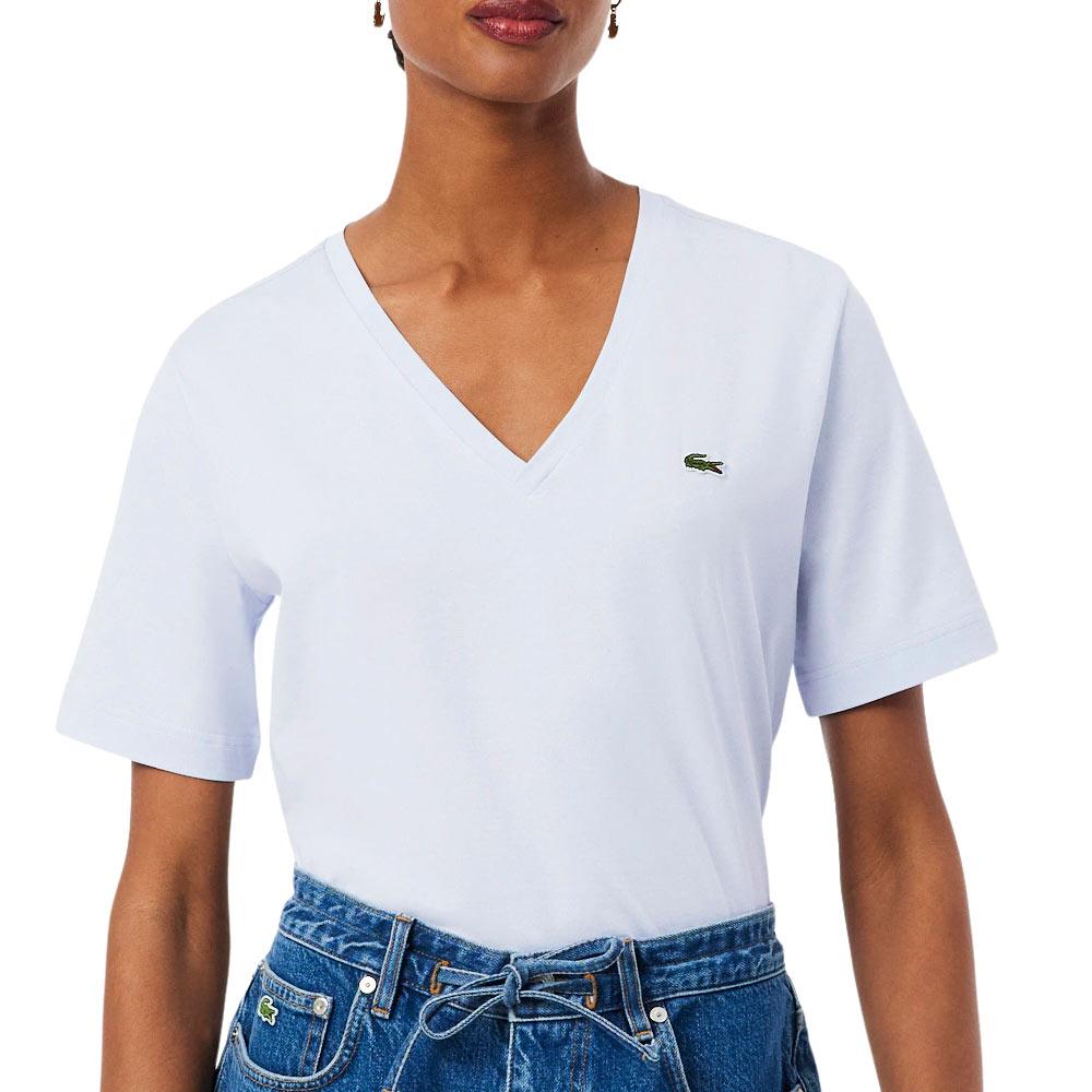 T-Shirt Bleu Femme Lacoste Relaxed pas cher
