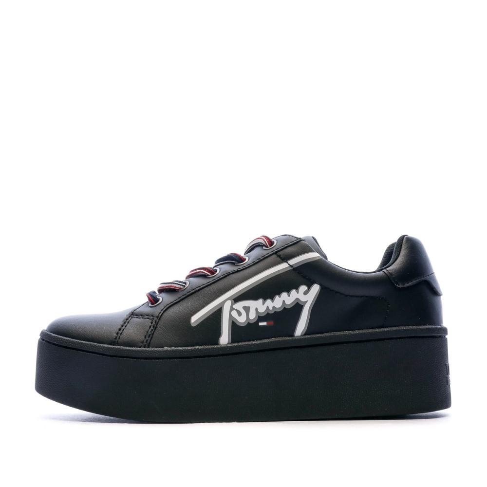 Baskets Noir Femme Tommy Hilfiger Icon Signature pas cher