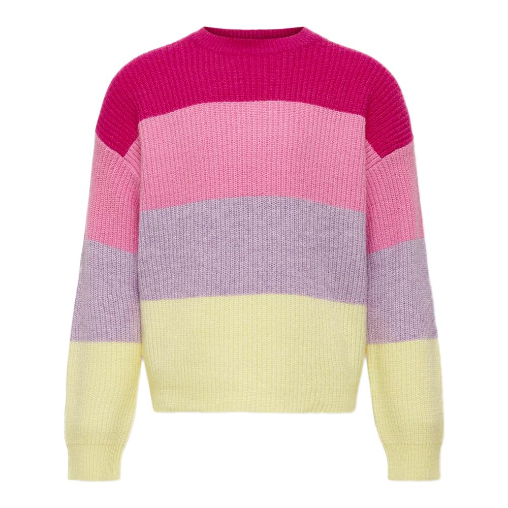 Pull  Rose/Jaune Fille Kids Only Stripe pas cher