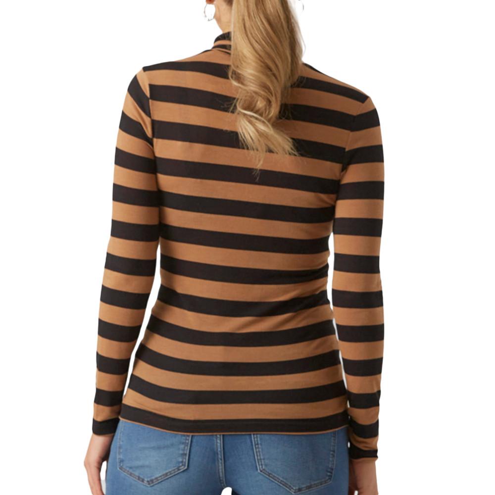 T-shirt Manches Longues Orange/Noir Femme Mamalicious Nellie vue 2