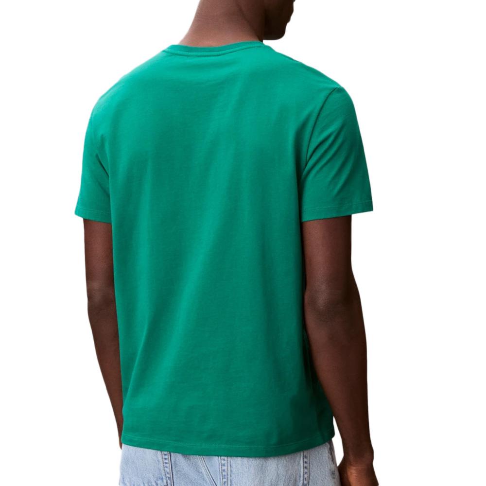 T-Shirt Grün Mann Calvin Klein Jeans Badge L4G Ansicht 2