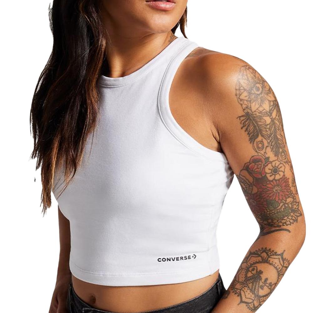 Débardeur Blanc Femme Converse High Neck pas cher