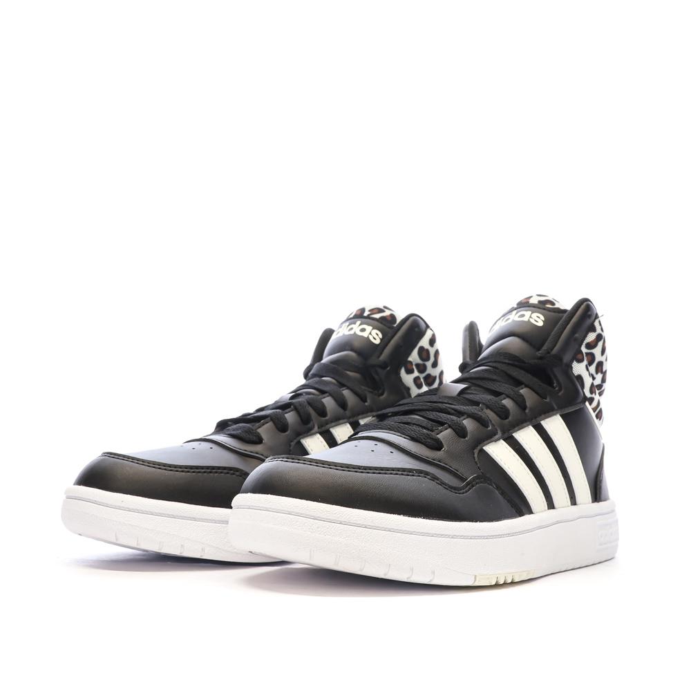 Baskets Noires Femme Adidas Hoops vue 6