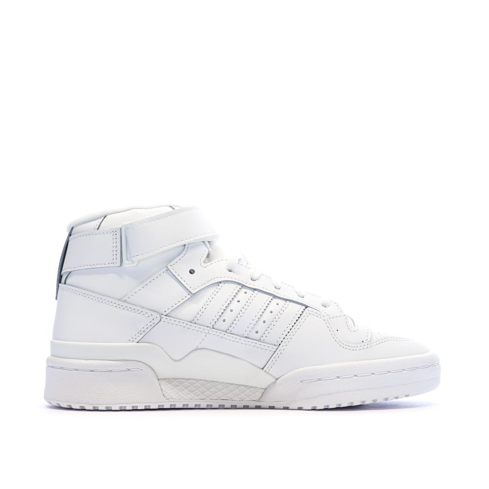 Baskets Blanches Homme Adidas Forum Mid vue 2