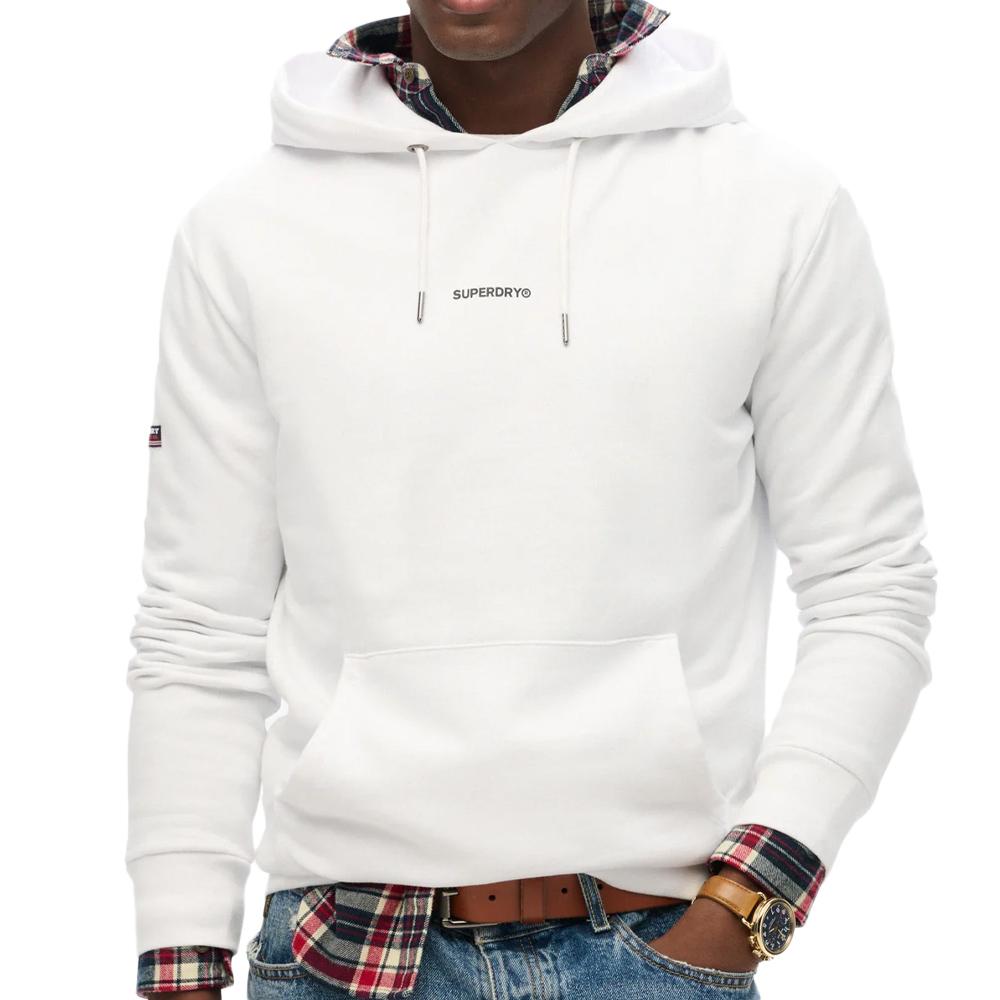 Sweat à Capuche Blanc Homme Superdry Plain Hood pas cher