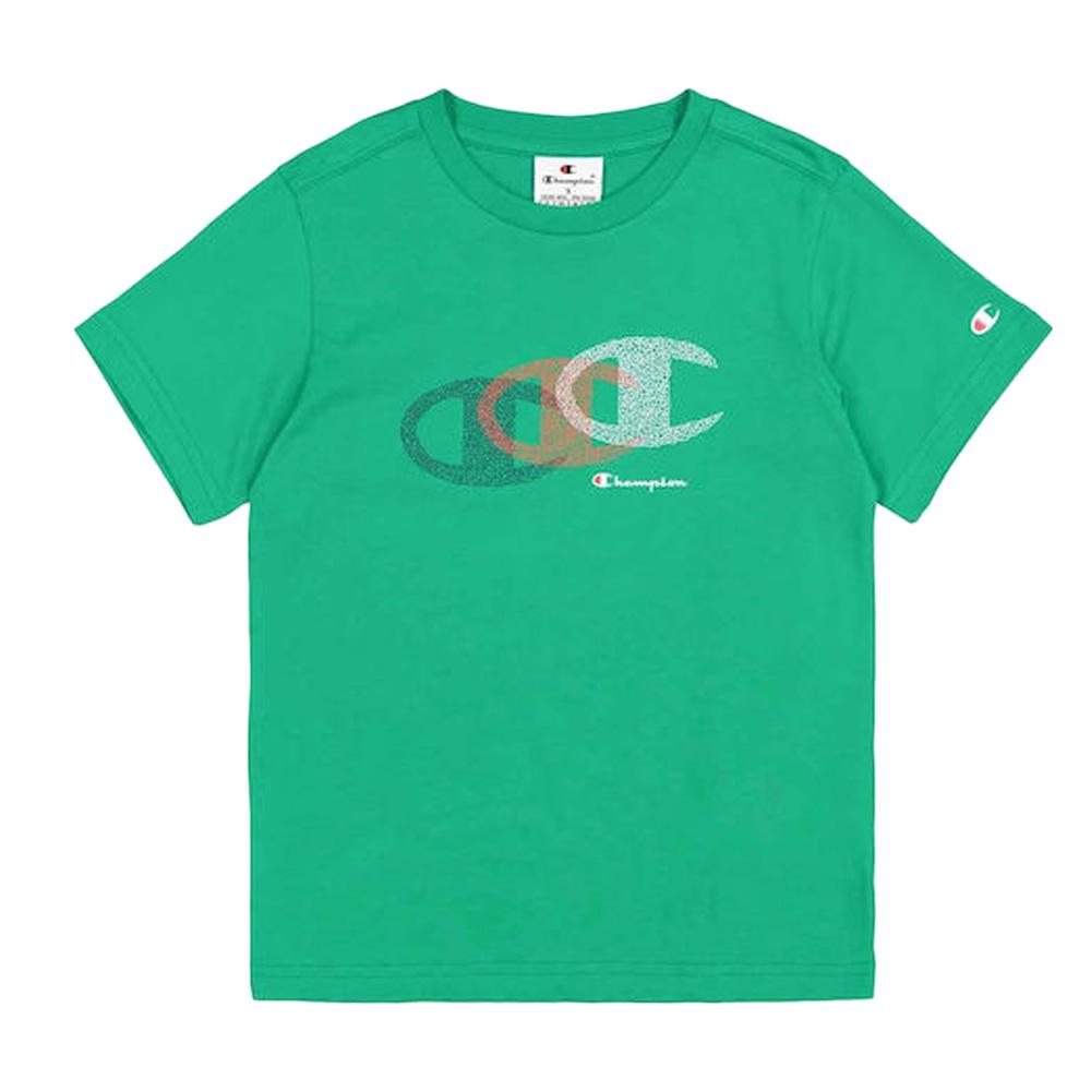 T-Shirt Vert Garçon Champion Crewnec pas cher