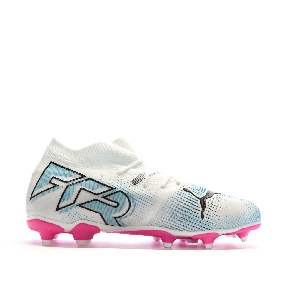 Chaussures de Football Blanc/Rose Garçon Puma Future 7 Match vue 2