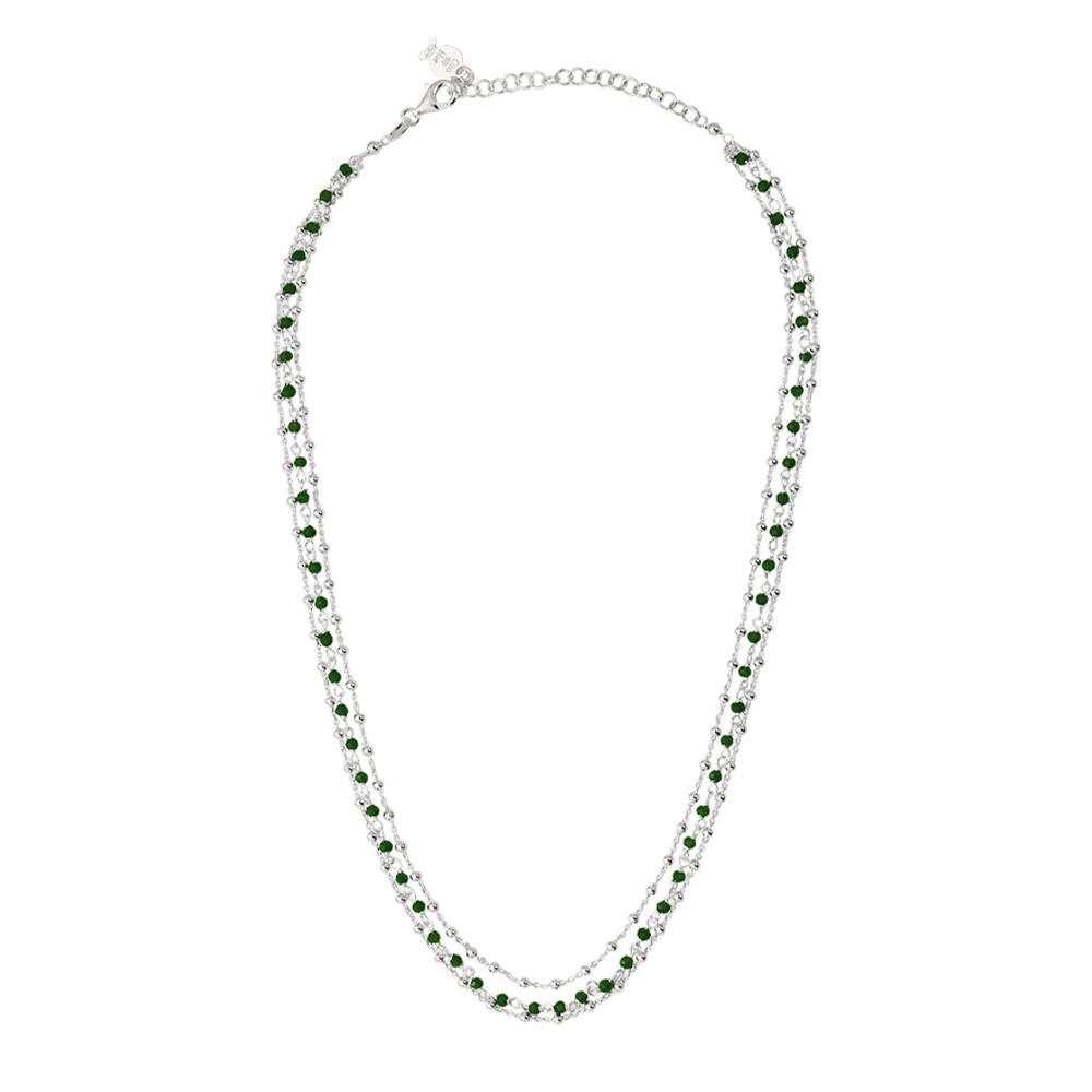 Collier Multi Chaînes Vert Clio Blue Noemie pas cher