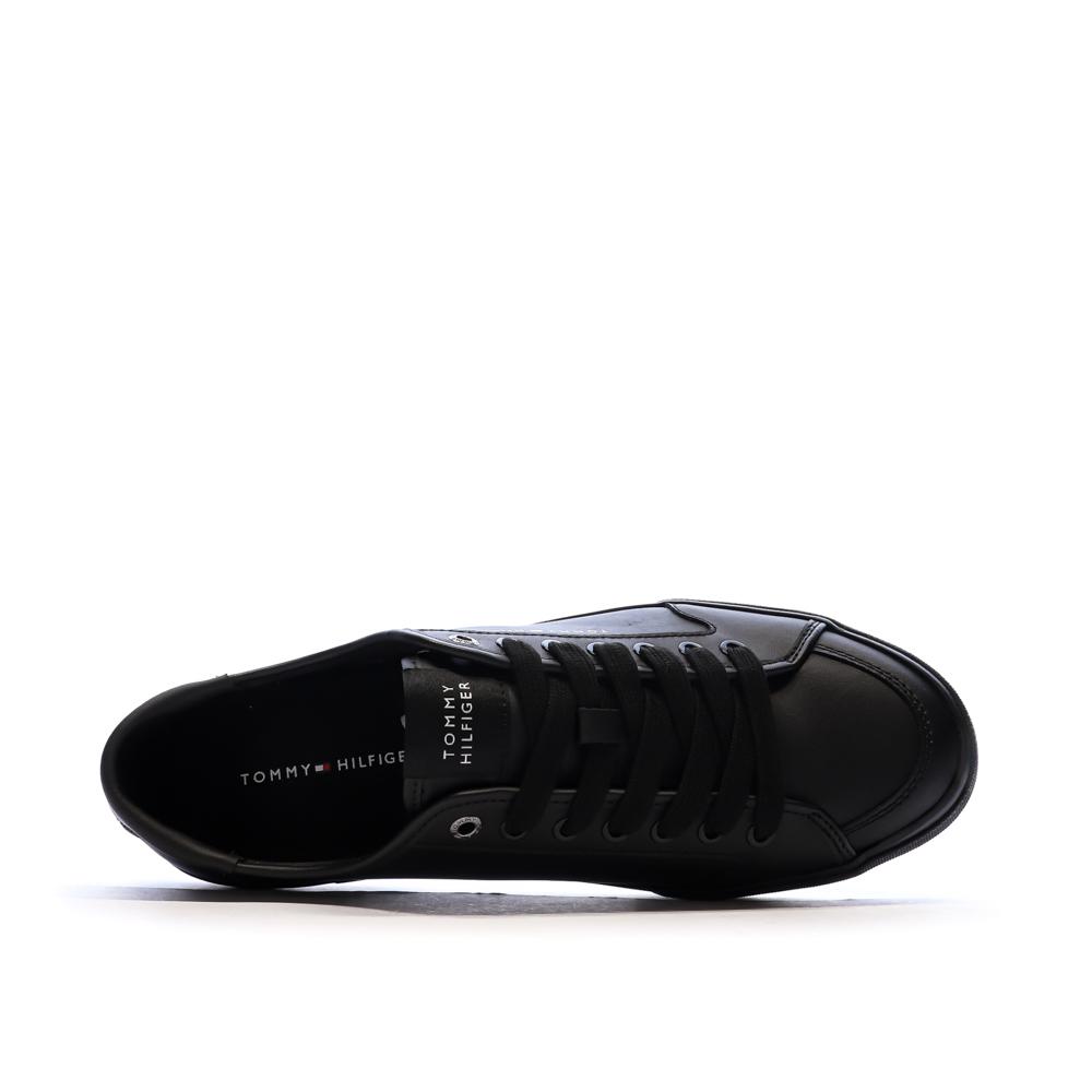 Baskets Noires Cuir Homme Tommy Hilfiger Core Corporate Vulc vue 4