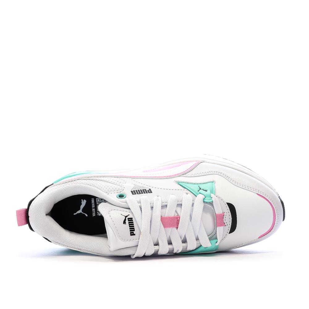 Basket Blanche/Roses/Turquoises Femme Puma R78 Disrupt vue 4