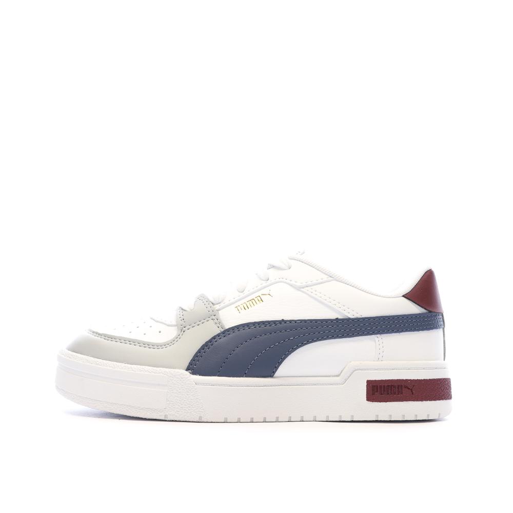 Baskets Blanches/Bleu Garçon Puma Block pas cher