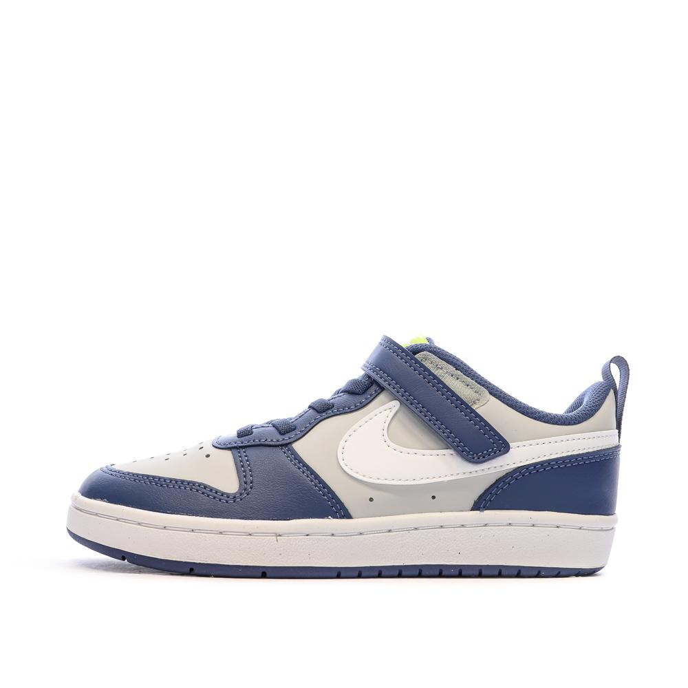 Baskets Bleu/Gris Garçon Nike Court Borough Low 2 pas cher