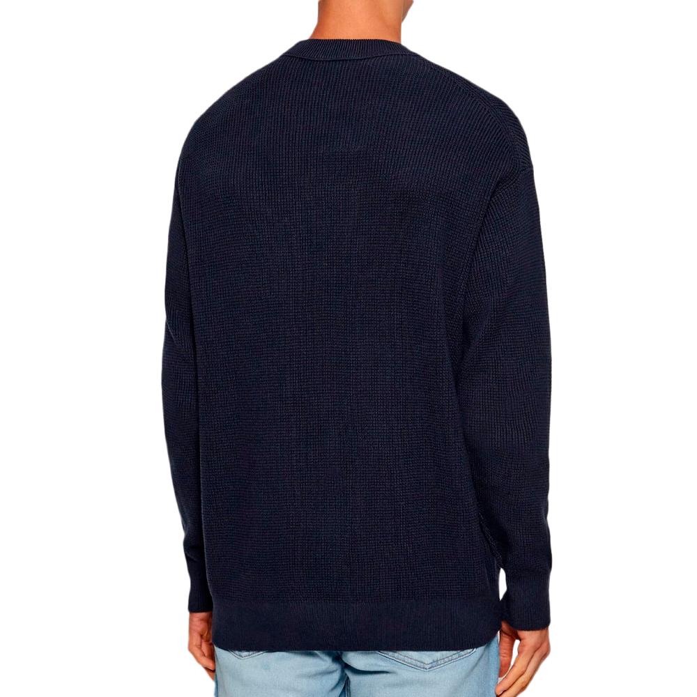 Pull Marine Homme Calvin Klein Jeans Waffle vue 2