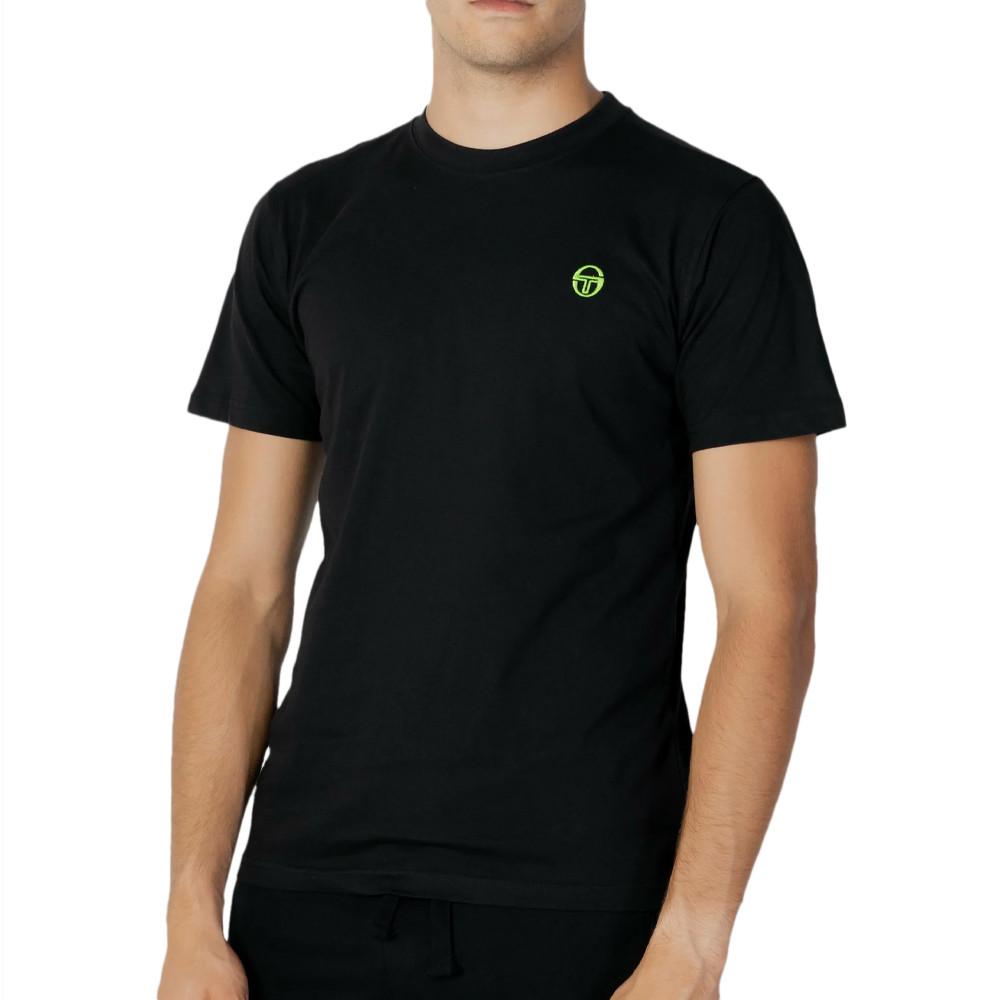 T-shirt Noir Homme Sergio Tacchini Double Logo Fluo pas cher