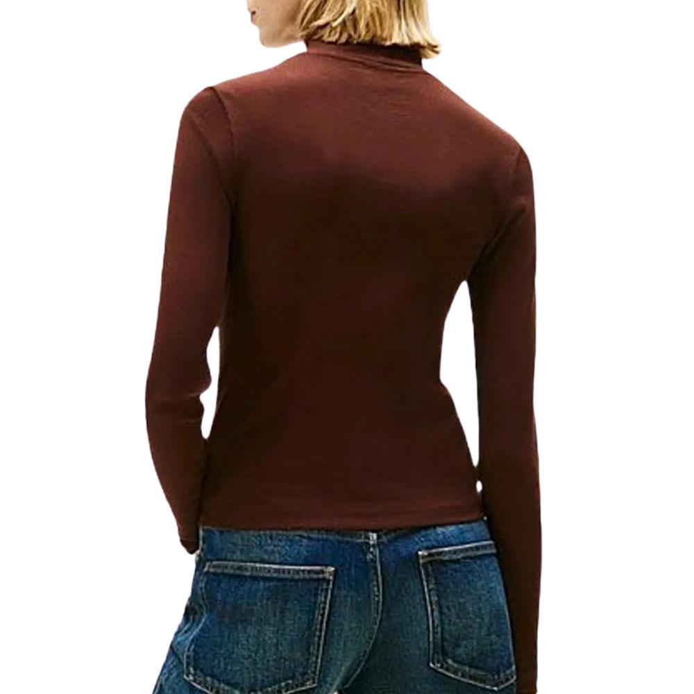 T-shirt Marron Femme Tommy Hilfiger Tjw Essential Mock vue 2