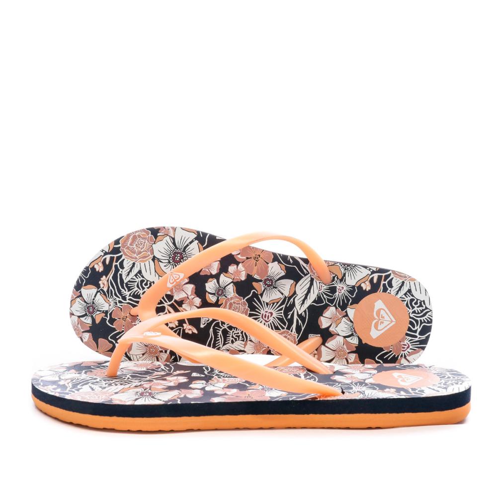 Tongs Noir/Orange Femme Roxy Seagive pas cher