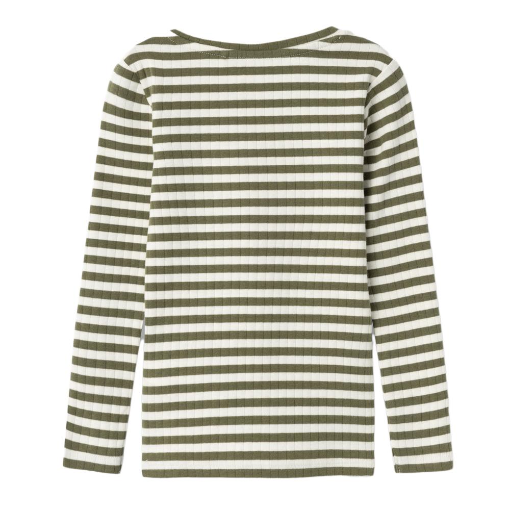 T-Shirt Manches Longues Vert/Blanc Fille Name it Fsuraja vue 3