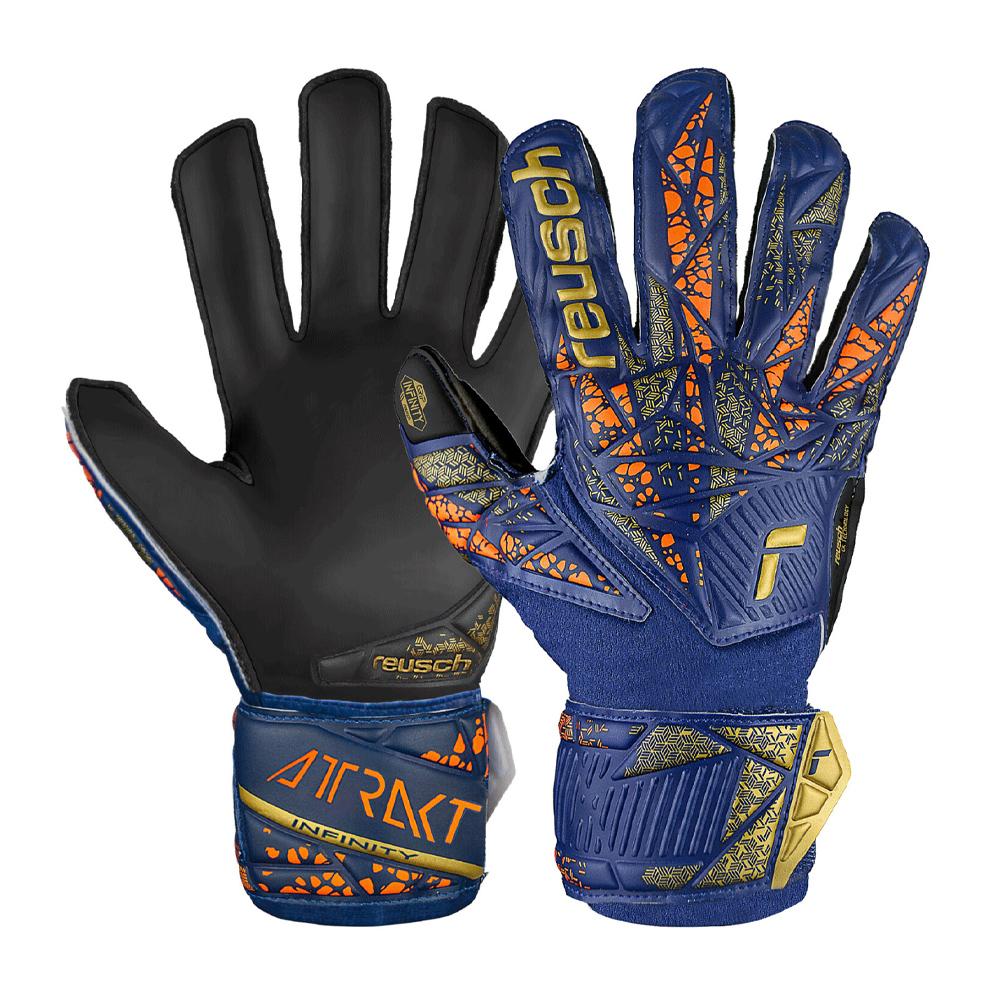Gants de Gardien Bleu/Orange Enfant Reusch Attrakt Infinity Finger Support pas cher