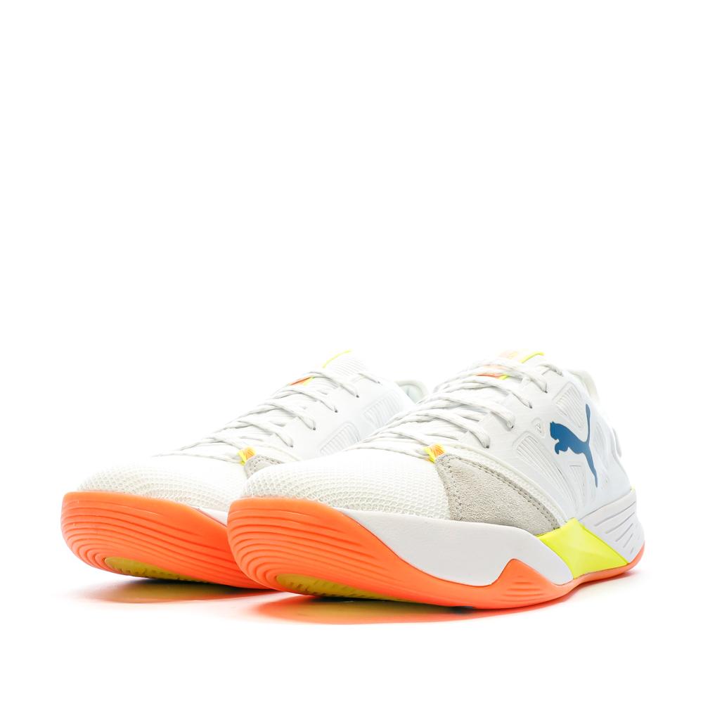 Chaussures de Handball Blanches/Bleu Homme Puma Accelerate Turbo Nitro 106459 vue 6