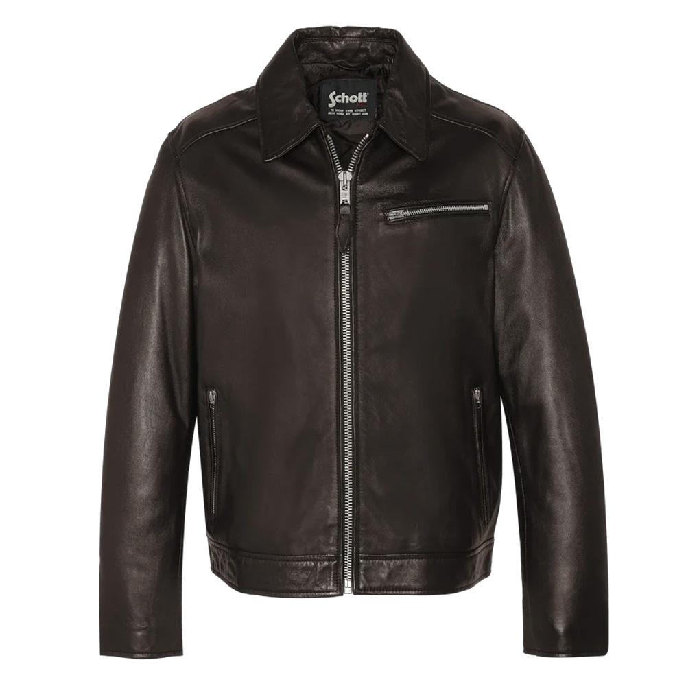 Blouson cuir Marron Homme Schott Mens CANDREAS pas cher