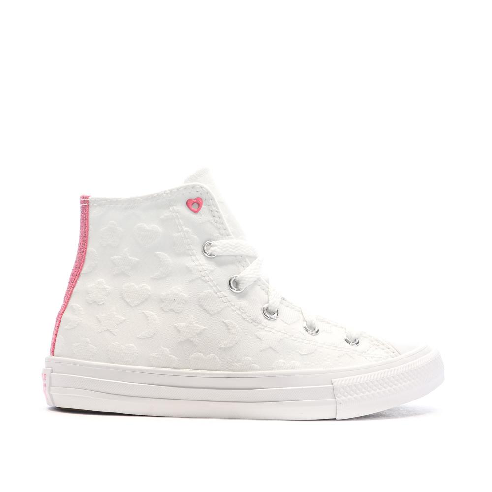 Baskets Blanches Fille Converse Chuck Taylor All Star Sparkle vue 2