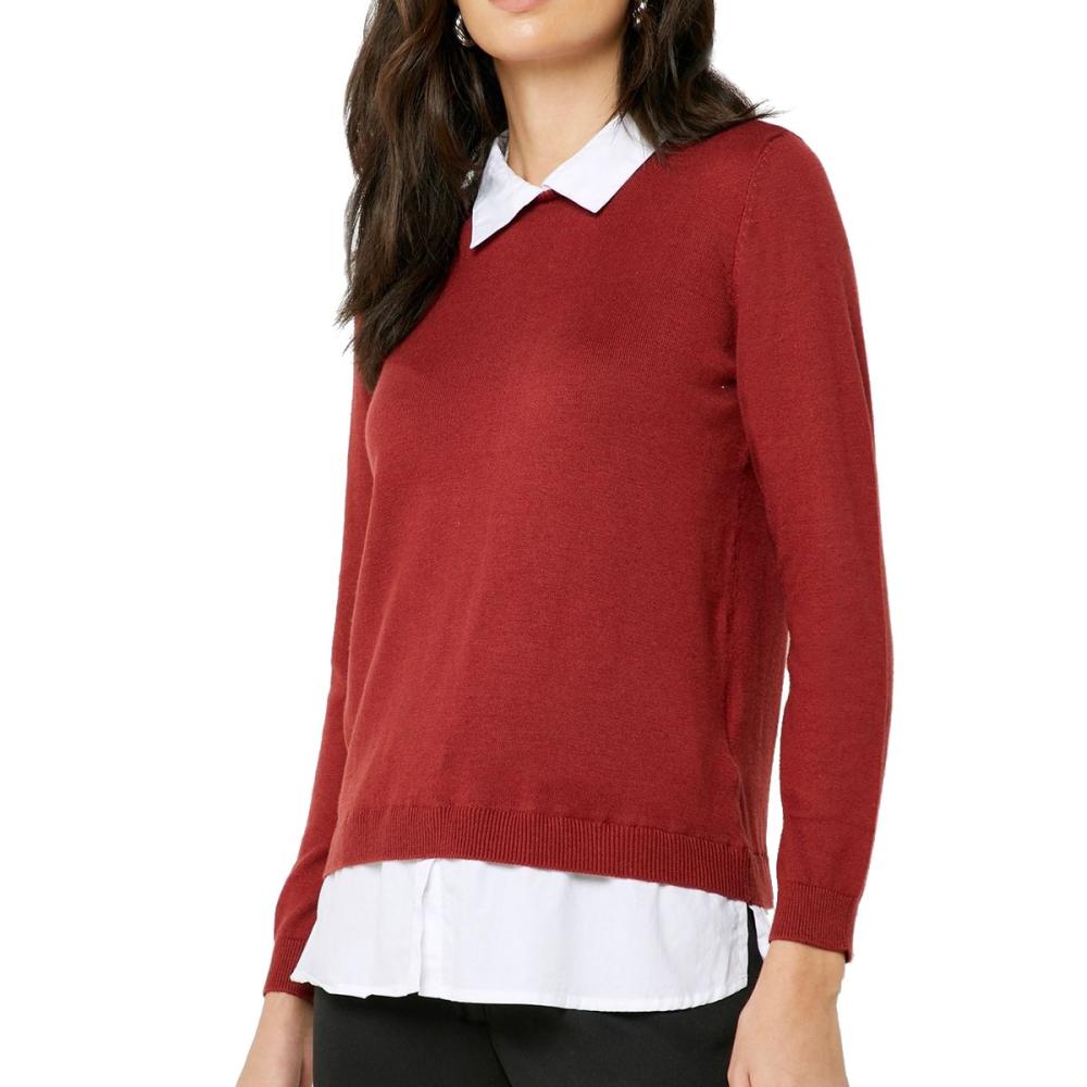 Pull Bordeaux Femme Jacqueline de Yong Tara pas cher