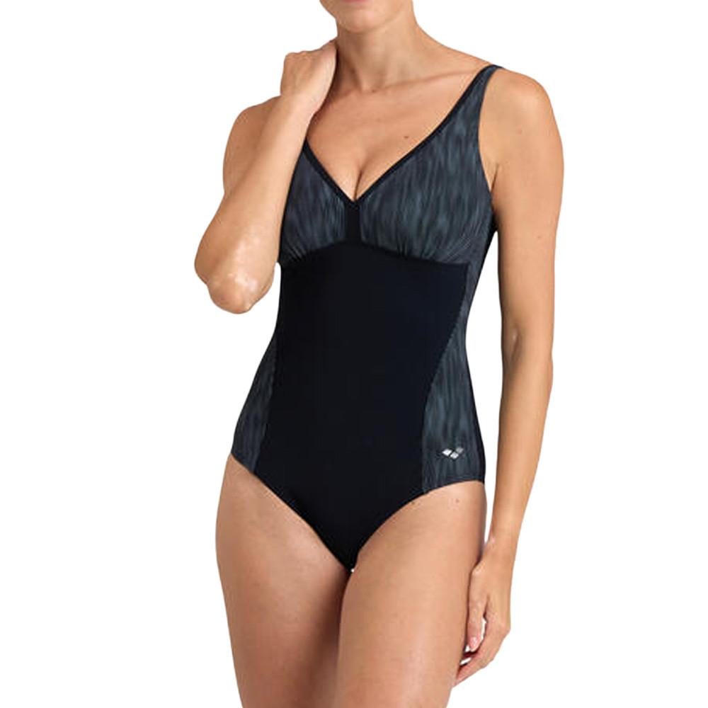 Maillot de bain 1 pièce Noir/Gris Femme Arena Arena Lucia pas cher