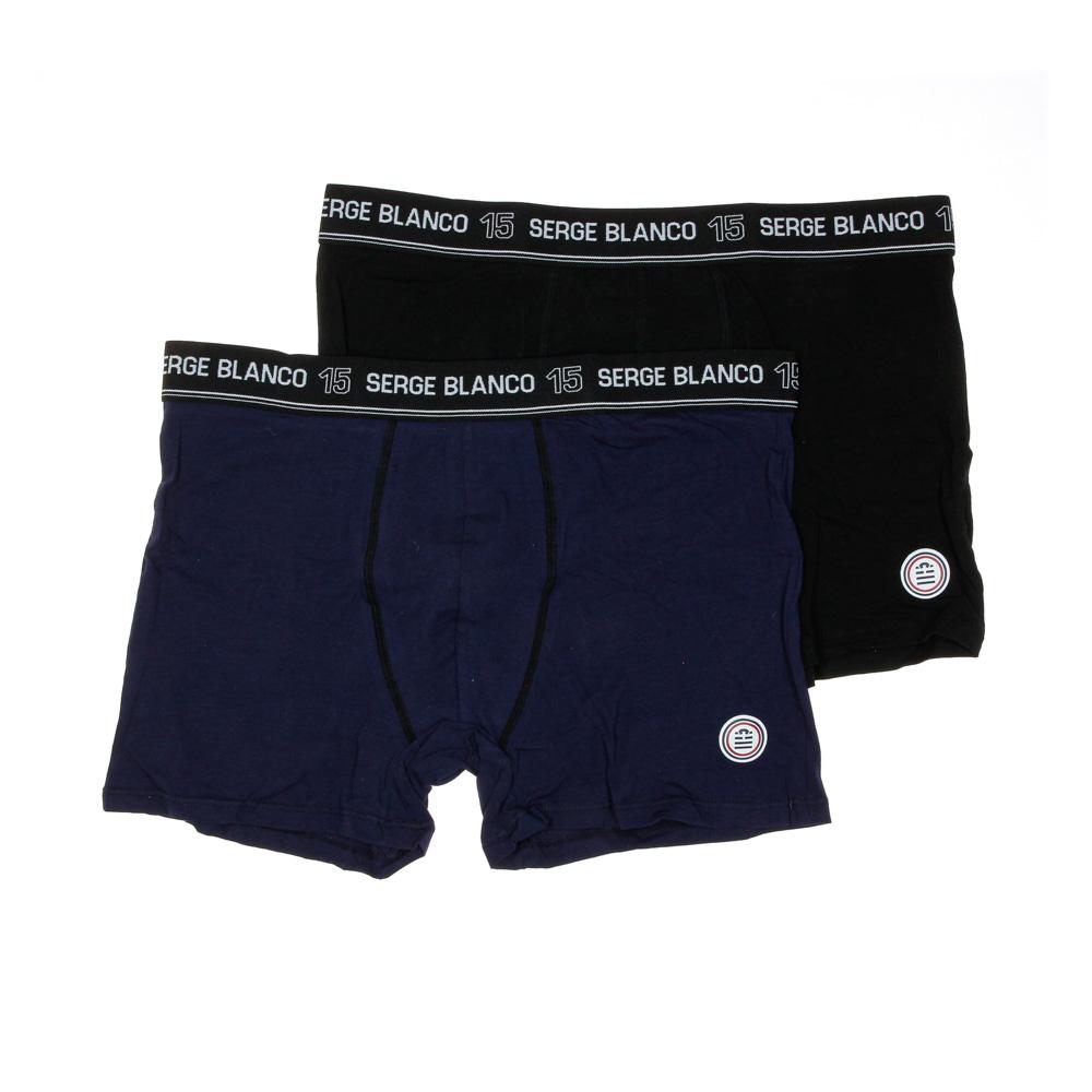 Boxers Marine/Noir Homme Serge Blanco CLASSC pas cher