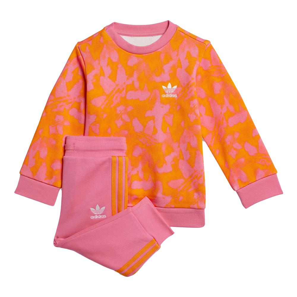 Survêtement Orange/Rose Fille Adidas Crew Set pas cher
