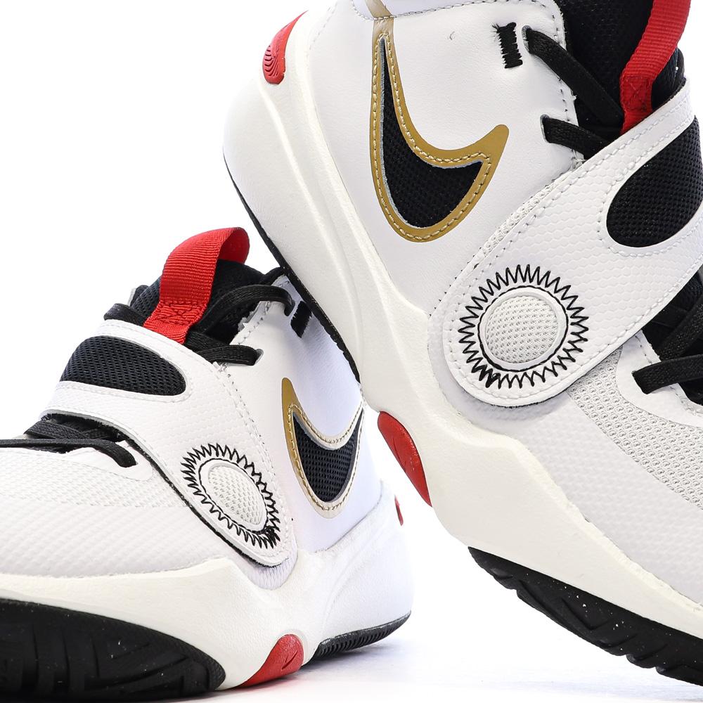 Chaussures de Basketball Blanches/Noires Garçon Nike Team Hustle D 11 vue 7