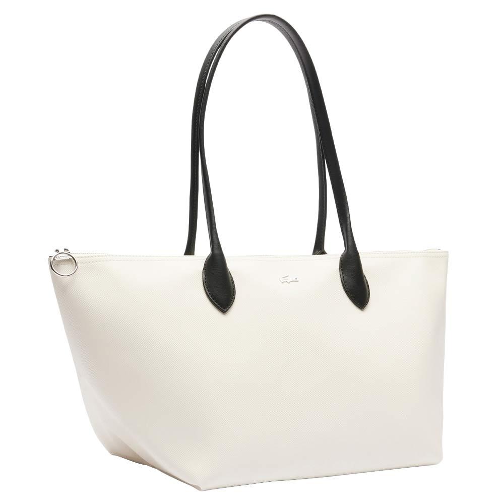 Sac Blanc Femme Lacoste Cabas vue 3