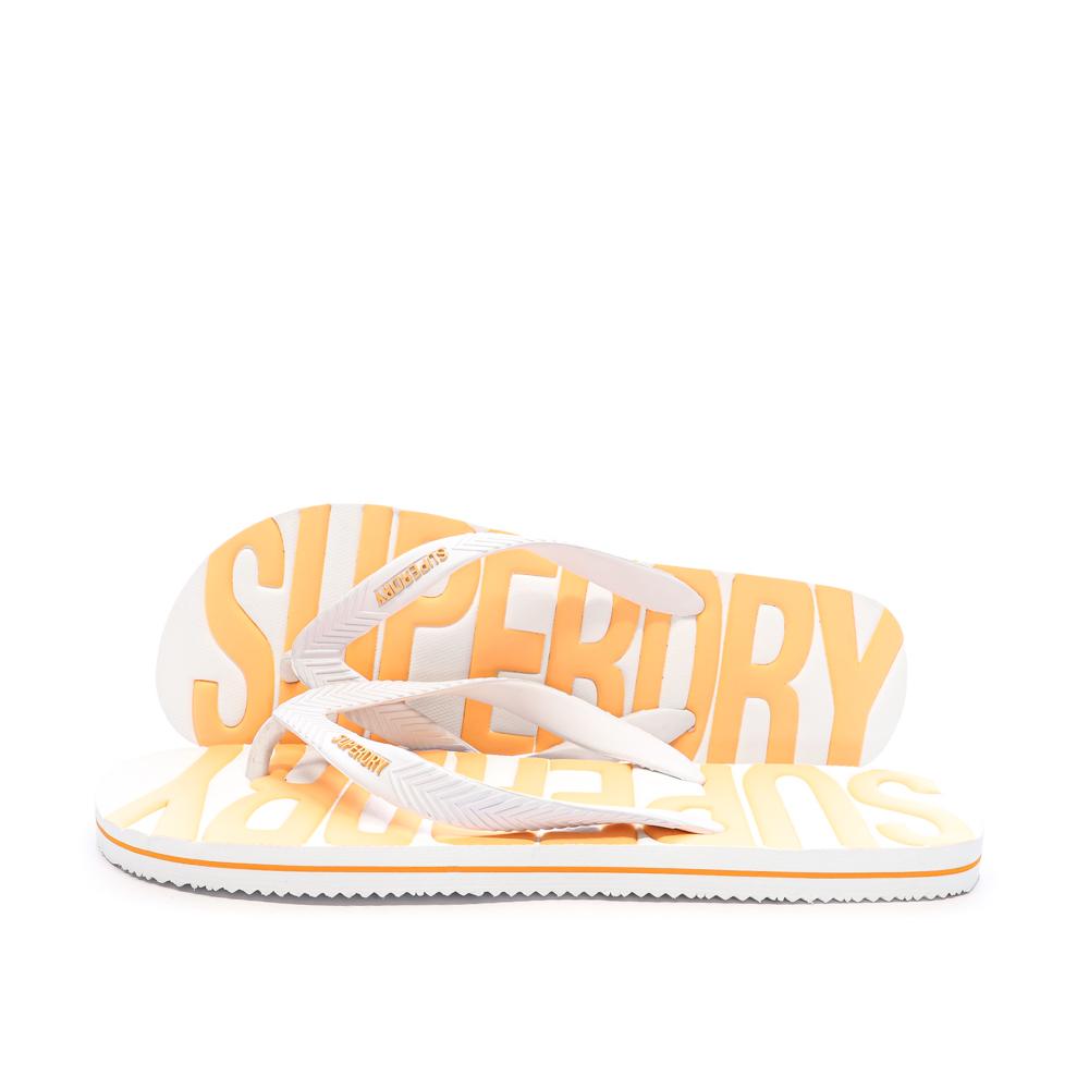 Tongs Orange/Blanc Homme Superdry Vintage Vegan pas cher