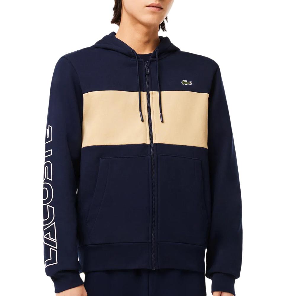 Sweat Marine/Beige Homme Lacoste SH1416 pas cher