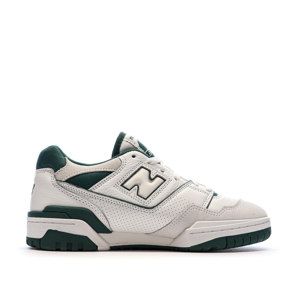 Baskets Blanches/Vertes Homme New Balance BB550 vue 2