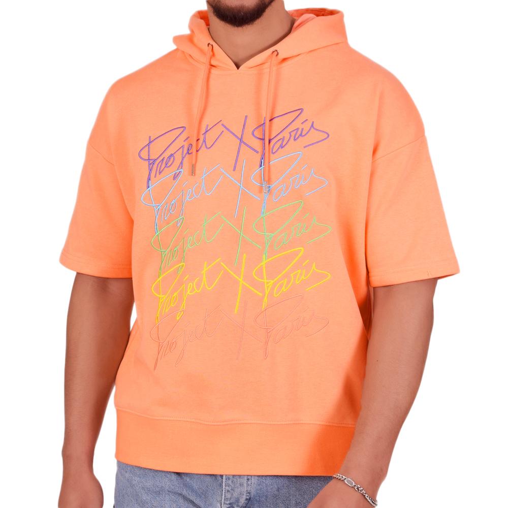 Sweat à Capuche Orange Homme Project X Paris Arc En Ciel pas cher