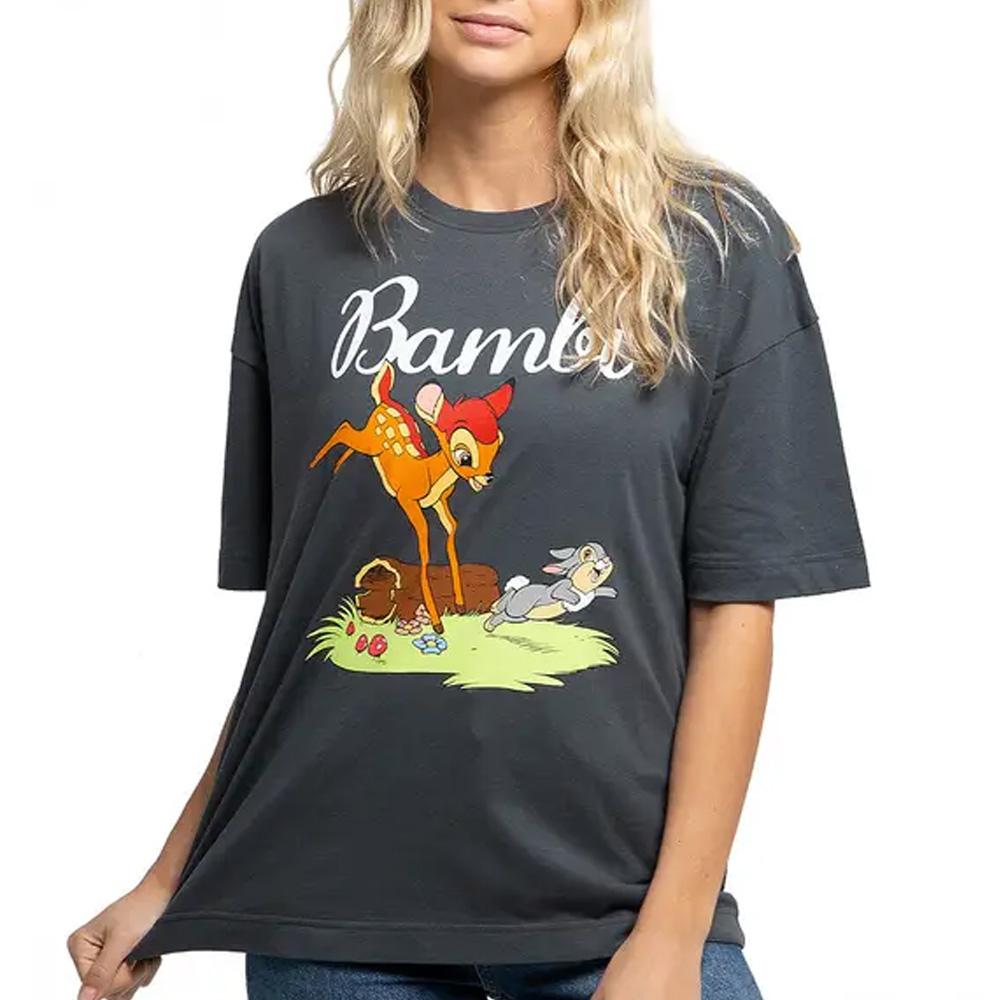 T-Shirt Gris Femme Disney Bambi Springing pas cher
