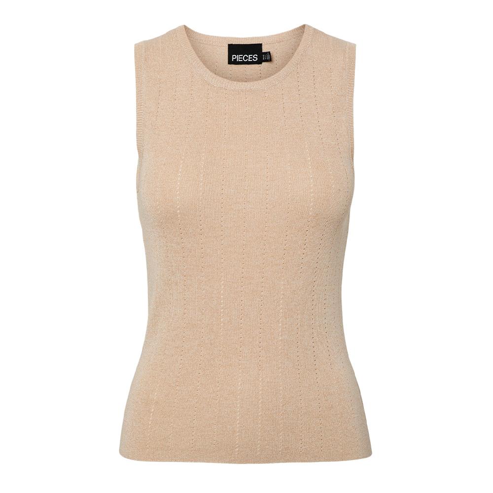 T-Shirt Beige Femme Pieces Pcsalima pas cher