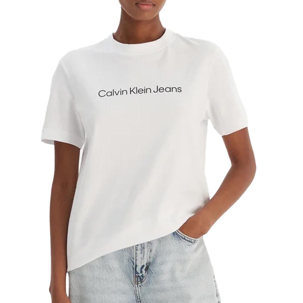 T-Shirt Blanc Femme Calvin Klein Jeans LV047C912G pas cher