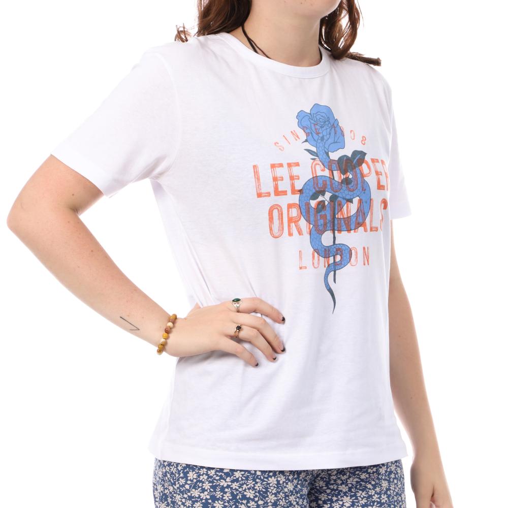T-shirt Blanc Femme Lee Cooper London pas cher