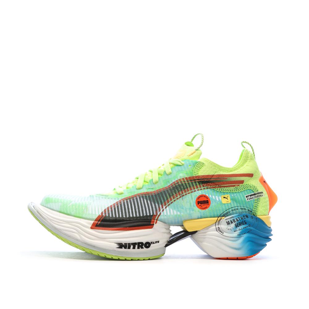 Chaussures de Running Vert/Bleu Homme Puma Nitro Elite 2 pas cher
