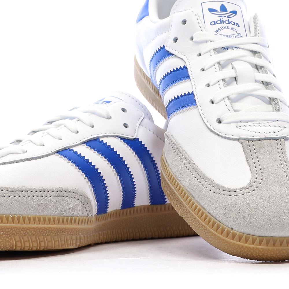 Baskets Blanches/Bleu Garçon/Fille Adidas Samba vue 7
