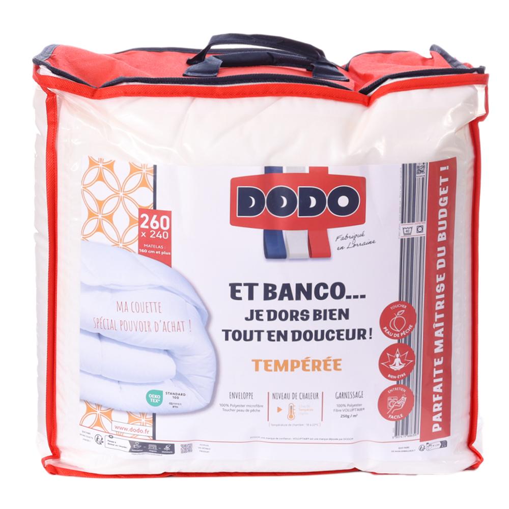 Couette Dodo Blanche Synthetique Temperee Je Dors Bien 260x240cm pas cher